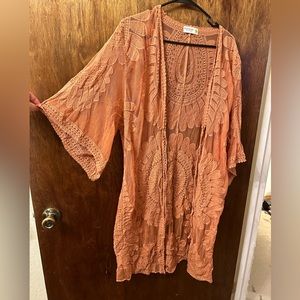 Rust lace kimono